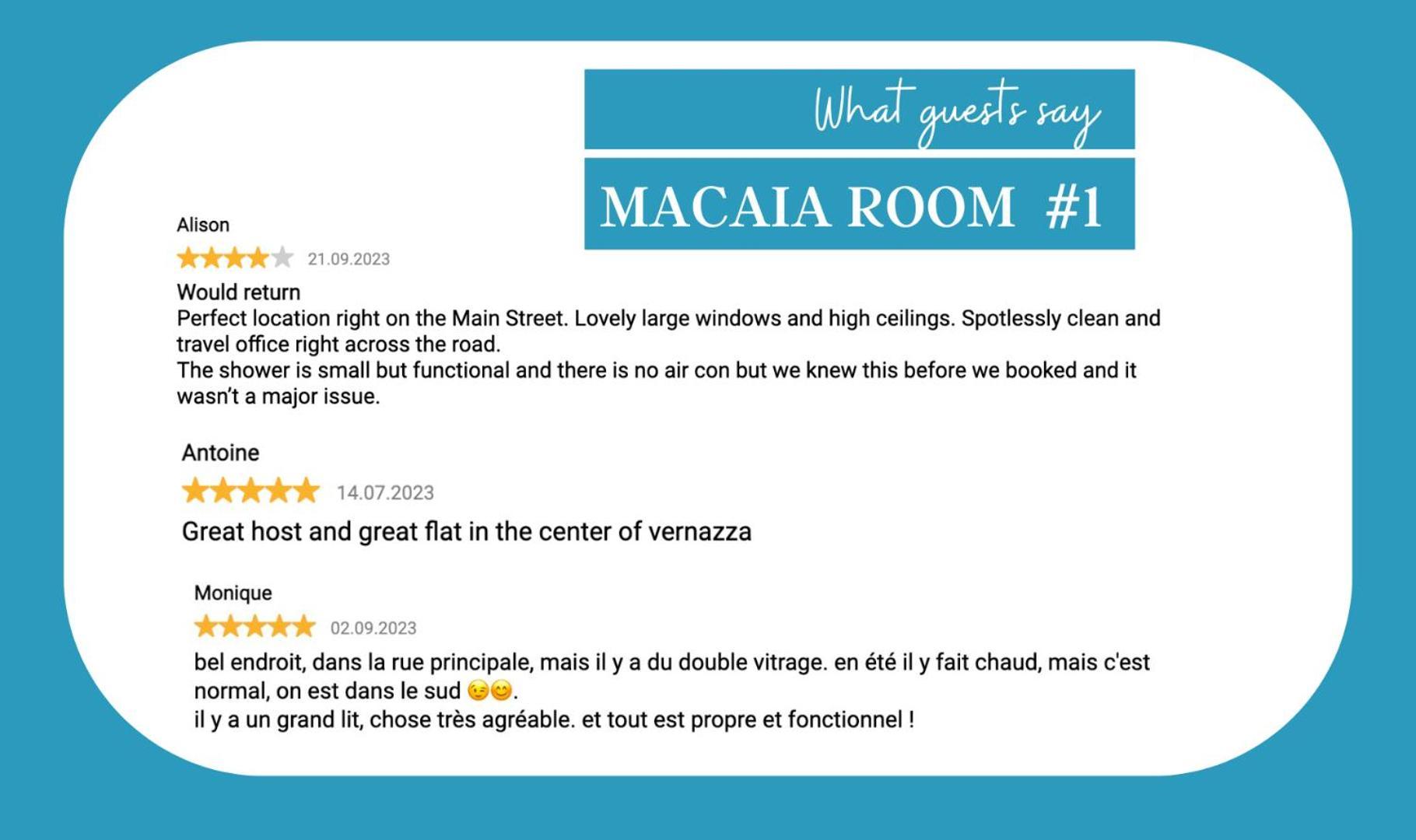 Macaia Room #1 With Ac Vernazza Eksteriør bilde